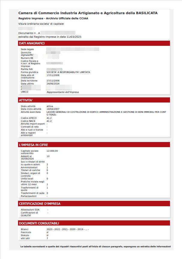 Visura camerale Online