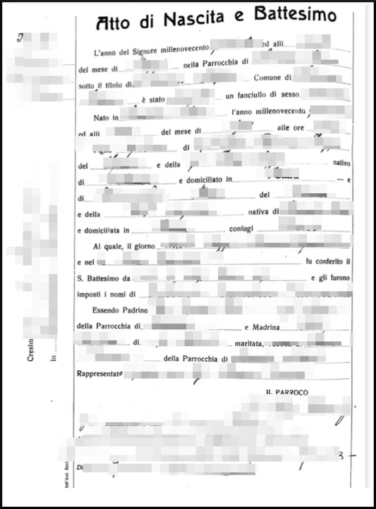 Certificato di Battesimo Online