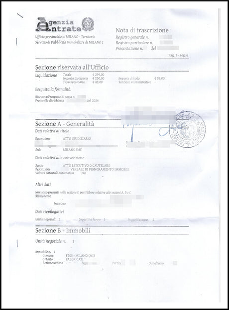 Trascrizione pignoramento immobiliare Online