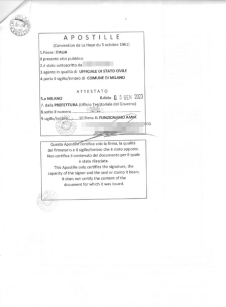 servizio di apostille - Online
