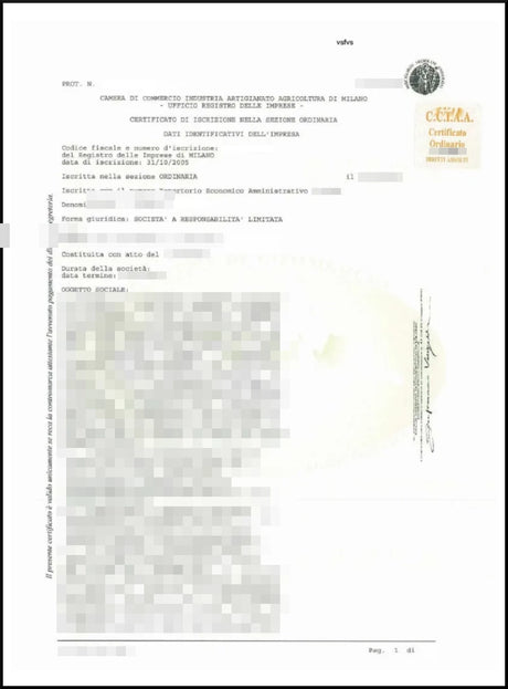 certificato camerale azienda online