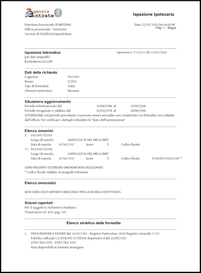 richiedi visura ipotecaria online